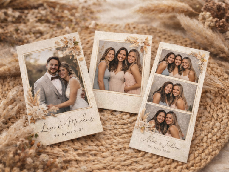 Overlay Eine Ansammlung von fotografischen Abzügen, einige zeigen Gruppen von Menschen.